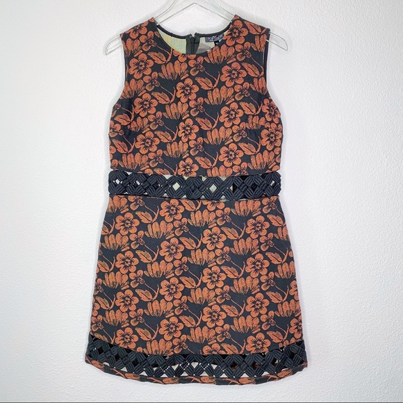 topshop floral cut out dress Topshop graphic floral cut out pinny dress in multi
